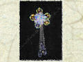 spilla a fiore con componenti in cristallo swarovski